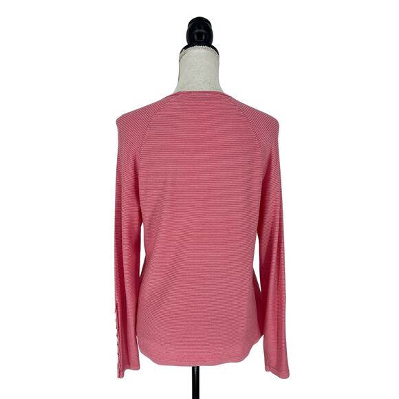 J. McLaughlin Janie Sweater in Peony/Fuchsia Stripe - Picture 8 of 10
